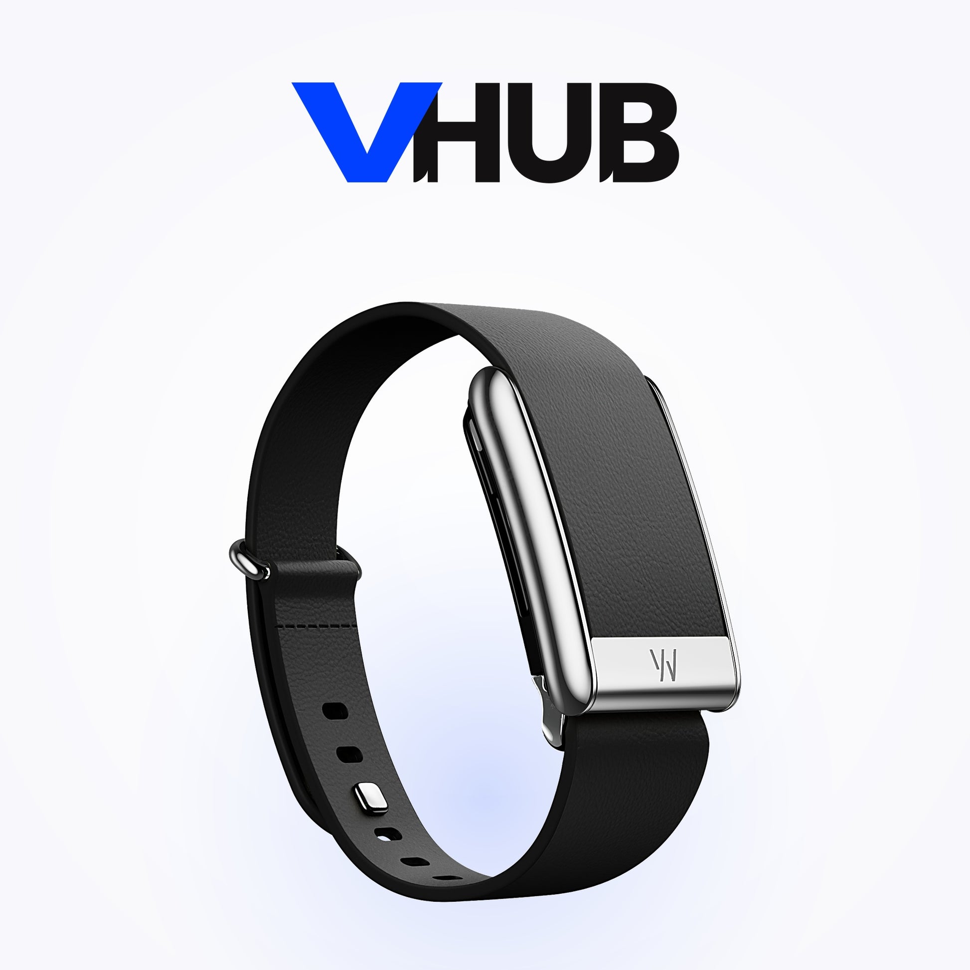 WHOOP 5.0 LeatherLuxe Tapered Band — Black with Titanium