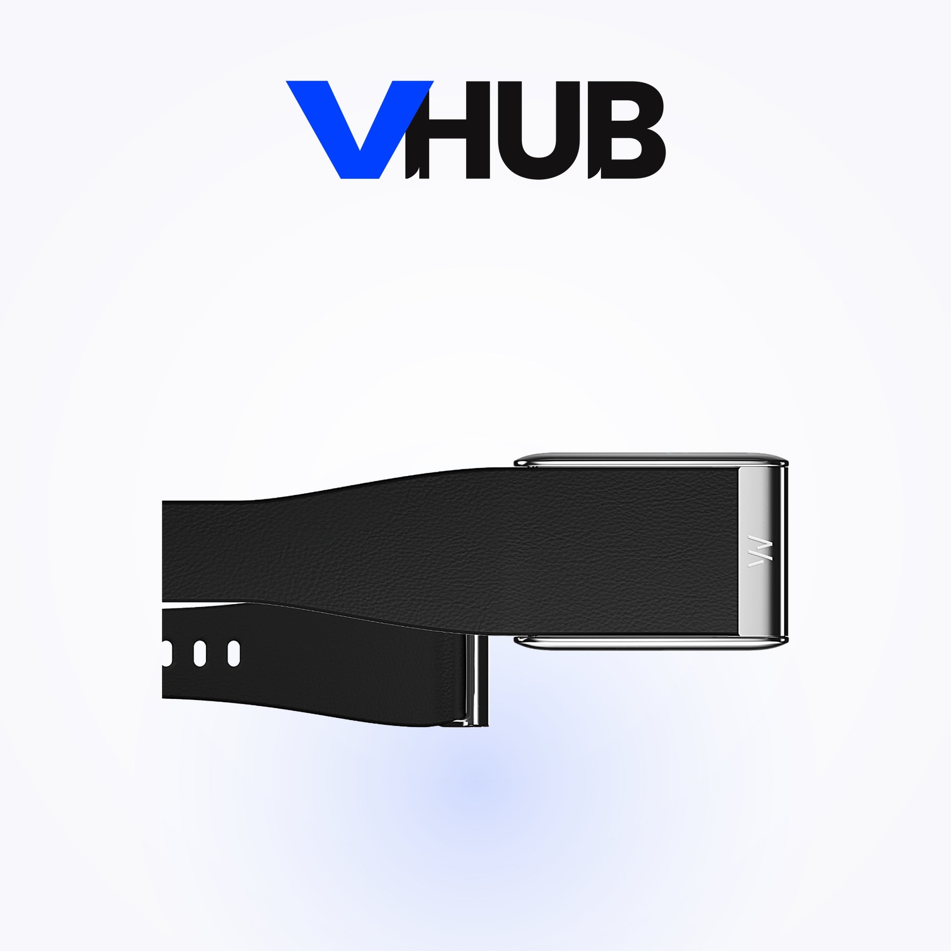 WHOOP 5.0 LeatherLuxe Tapered Band — Black with Titanium