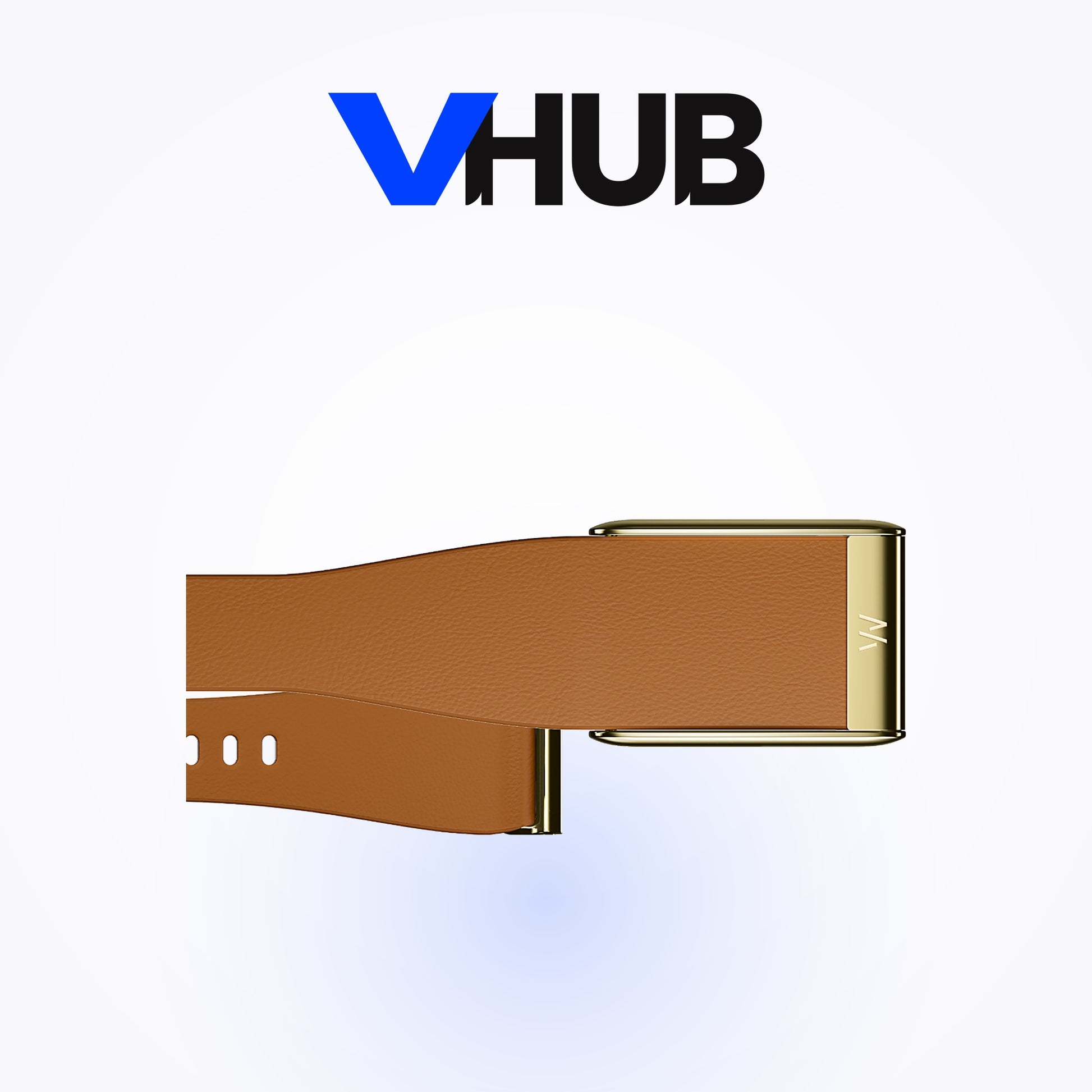 WHOOP 5.0 LeatherLuxe Tapered Band — Camel with Gold