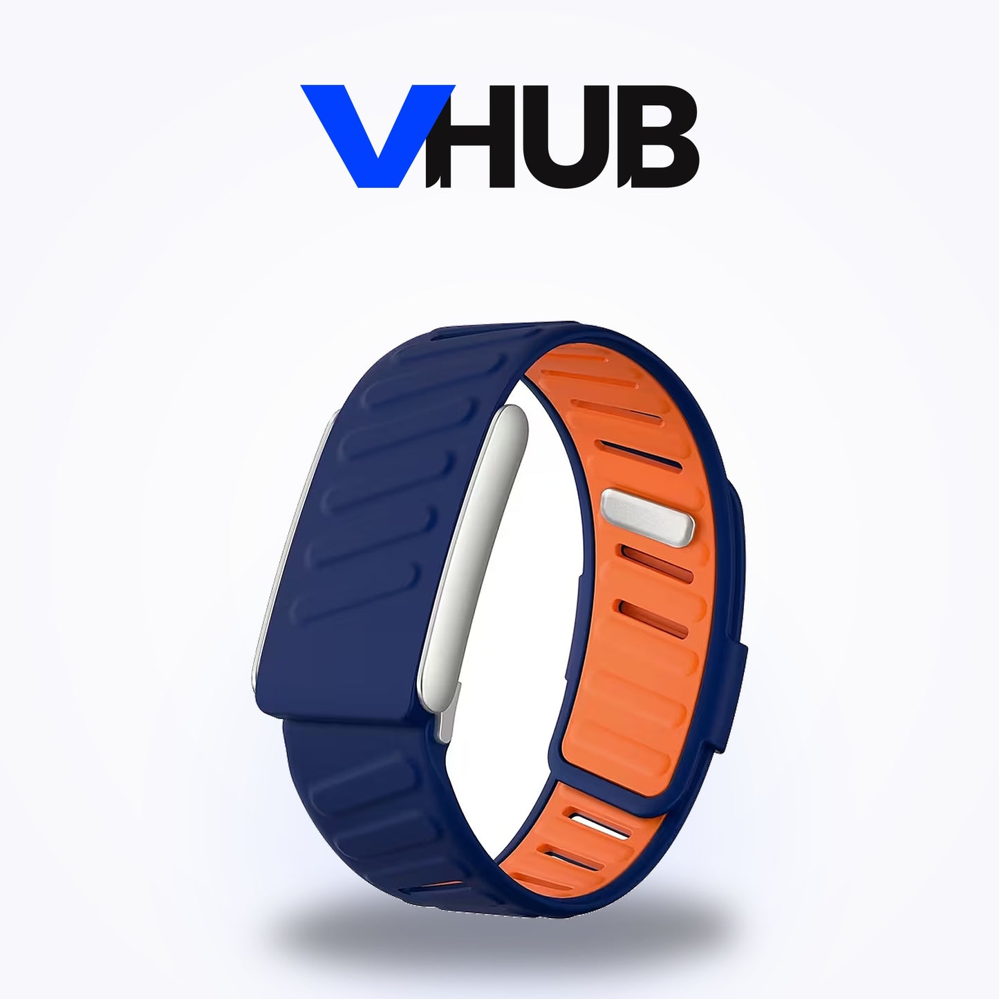 Silicone Band for WHOOP 5.0 — Dark Blue & Orange — compatible, not made by WHOOP