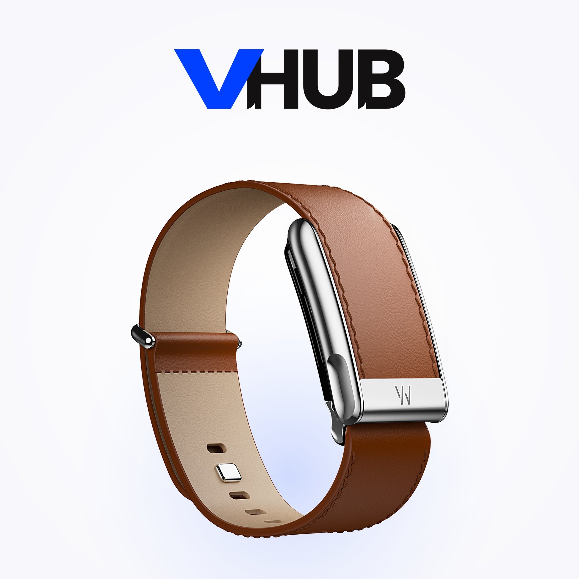 WHOOP MG LeatherLuxe Straight Band — Chestnut-Cream with Titanium