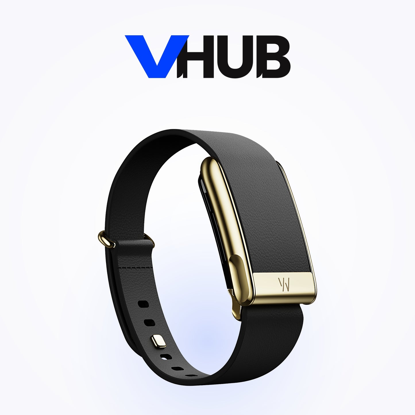 WHOOP MG LeatherLuxe Tapered Band — Black with Gold