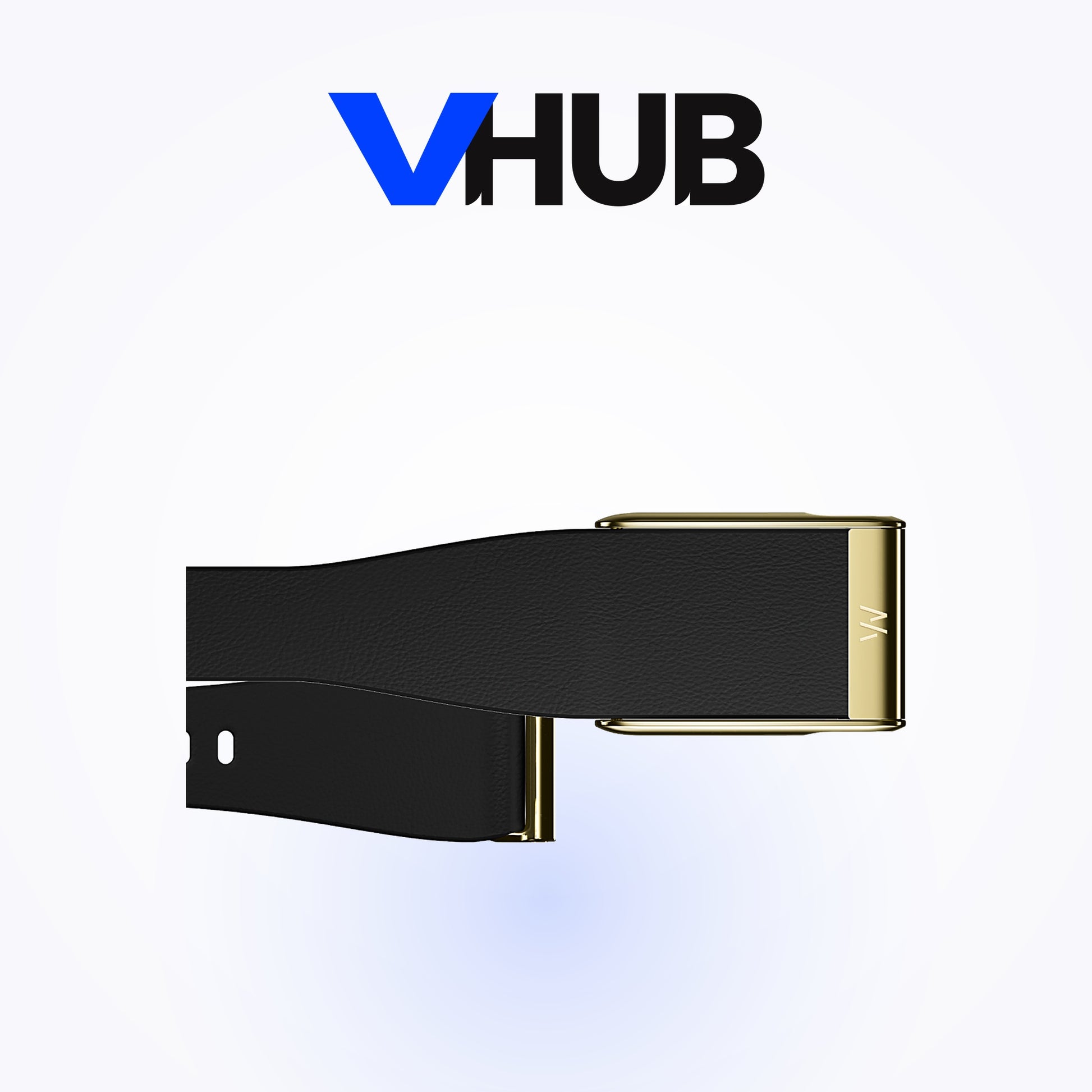 WHOOP MG LeatherLuxe Tapered Band — Black with Gold