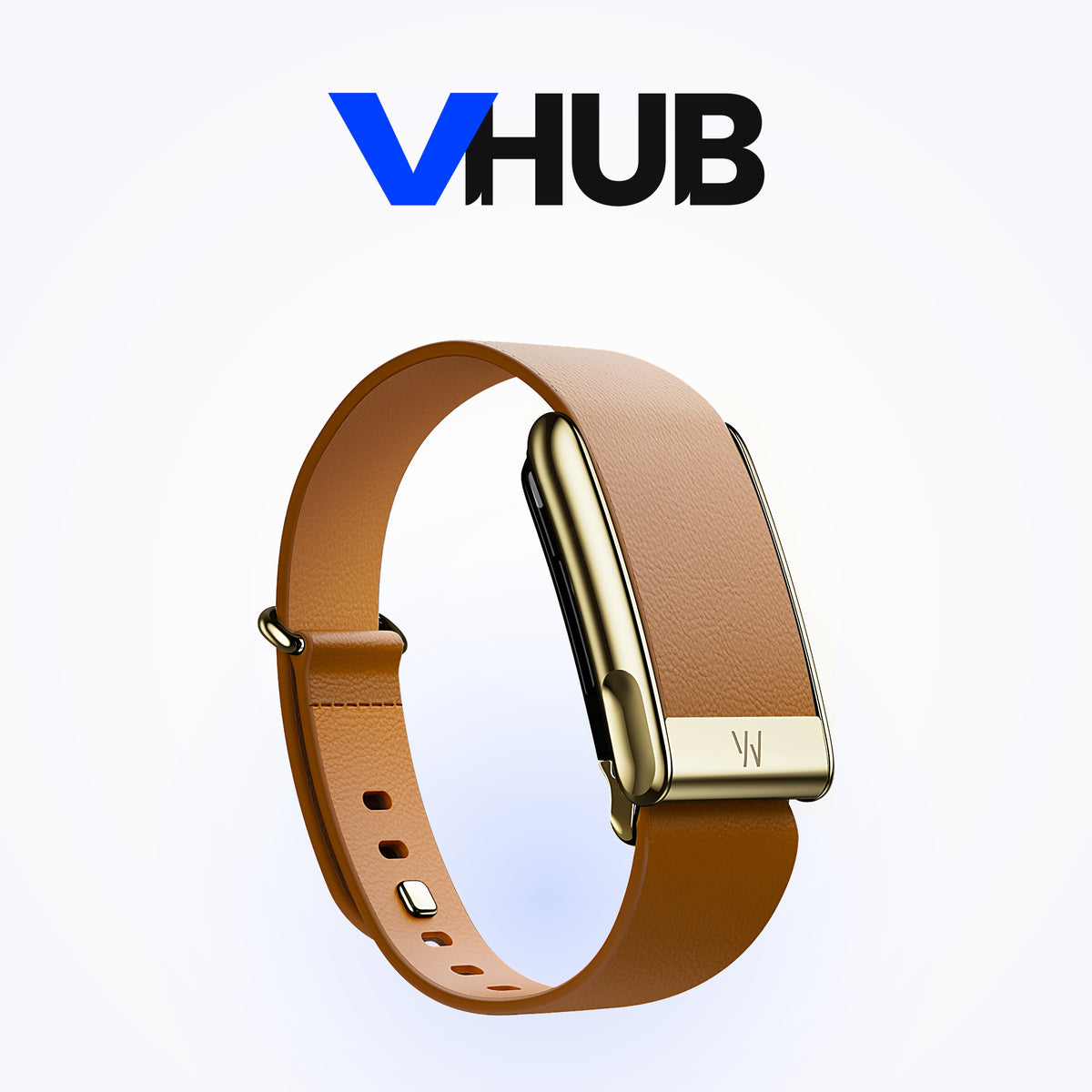 WHOOP MG LeatherLuxe Tapered Band — Camel with Gold
