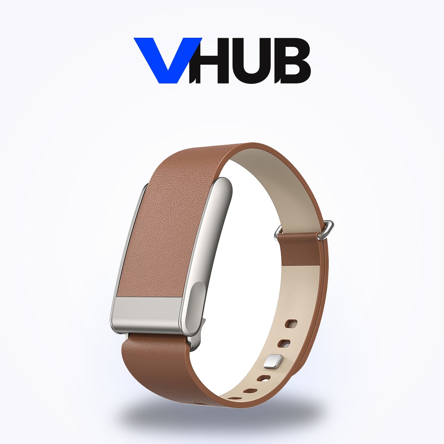 VHUB Luxe Straight leather-look band for WHOOP MG in brown — compatible, not made by WHOOP