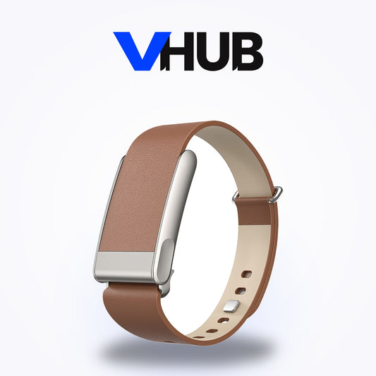 VHUB Luxe Straight leather-look band for WHOOP MG in brown — compatible, not made by WHOOP