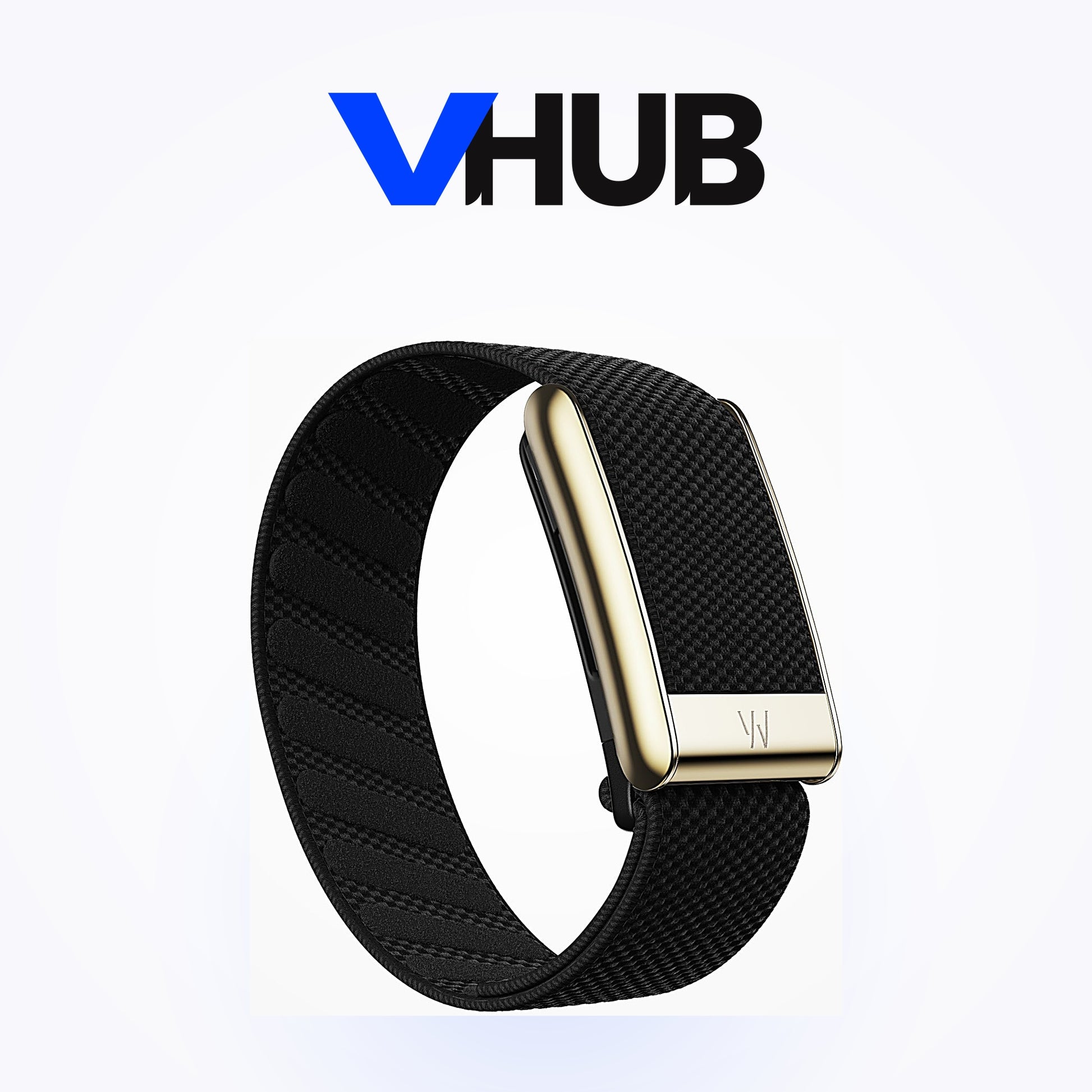 WHOOP 5.0 SuperKnit Luxe Band — Obsidian with Gold