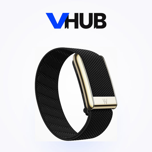 WHOOP 5.0 SuperKnit Luxe Band — Obsidian with Gold