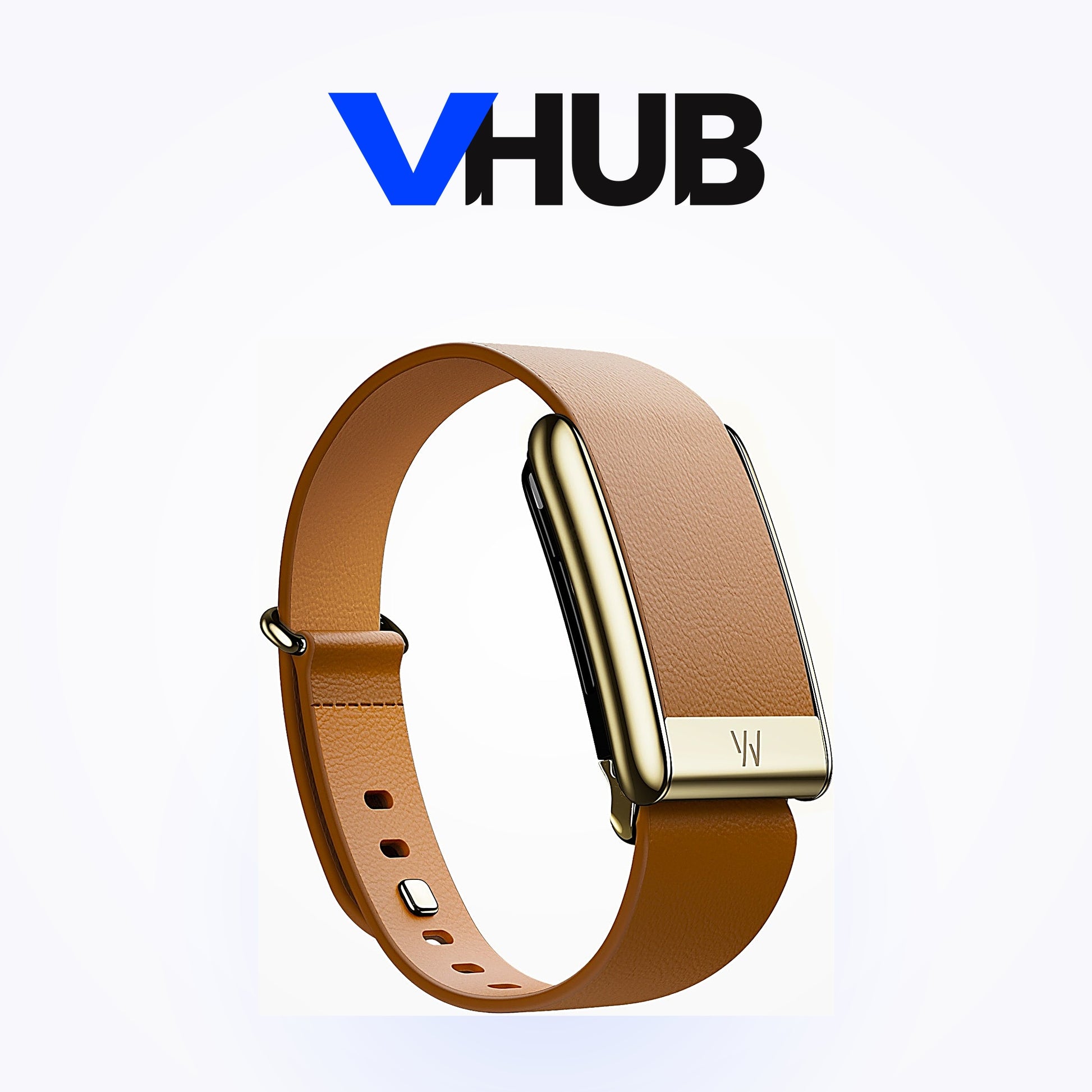 WHOOP 5.0 LeatherLuxe Tapered Band — Camel with Gold