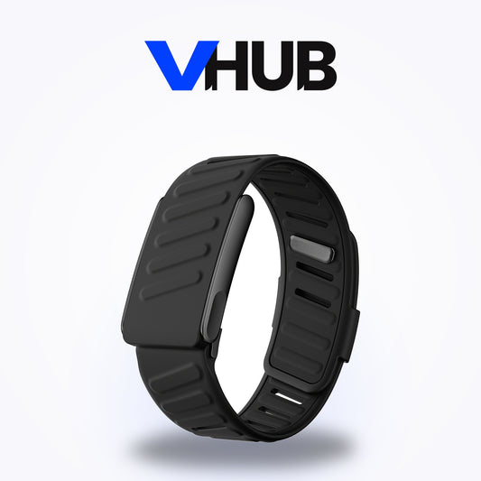 VHUB Flex soft ribbed silicone band for WHOOP 5.0 and MG in black