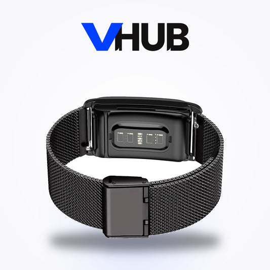 VHUB Mesh Milanese stainless steel band for WHOOP 4.0 and 5.0 in black