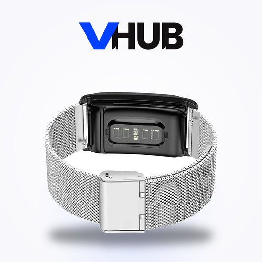VHUB Mesh Milanese stainless steel band for WHOOP 4.0 and 5.0 in silver